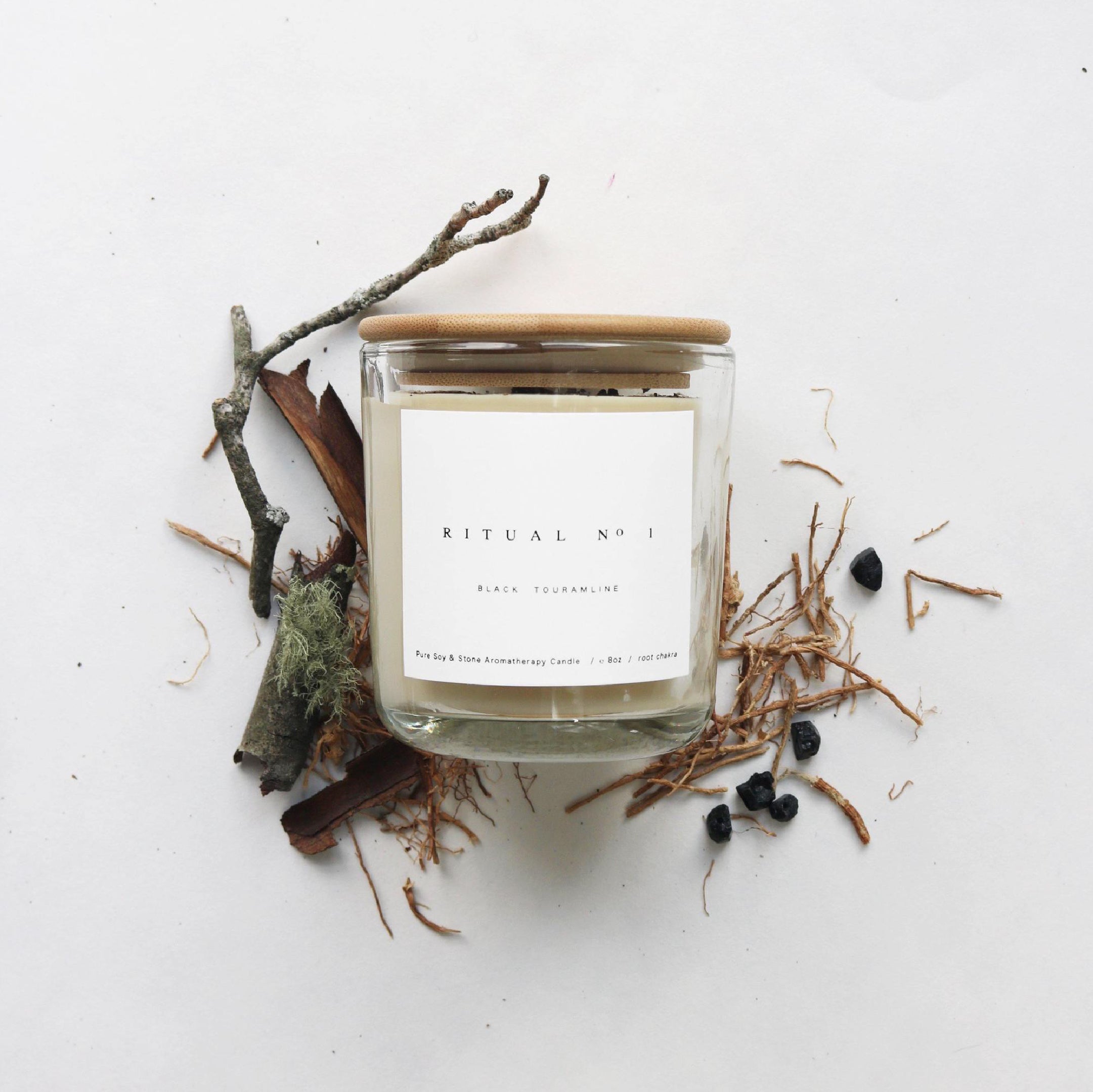 Black tourmaline essential oil candle