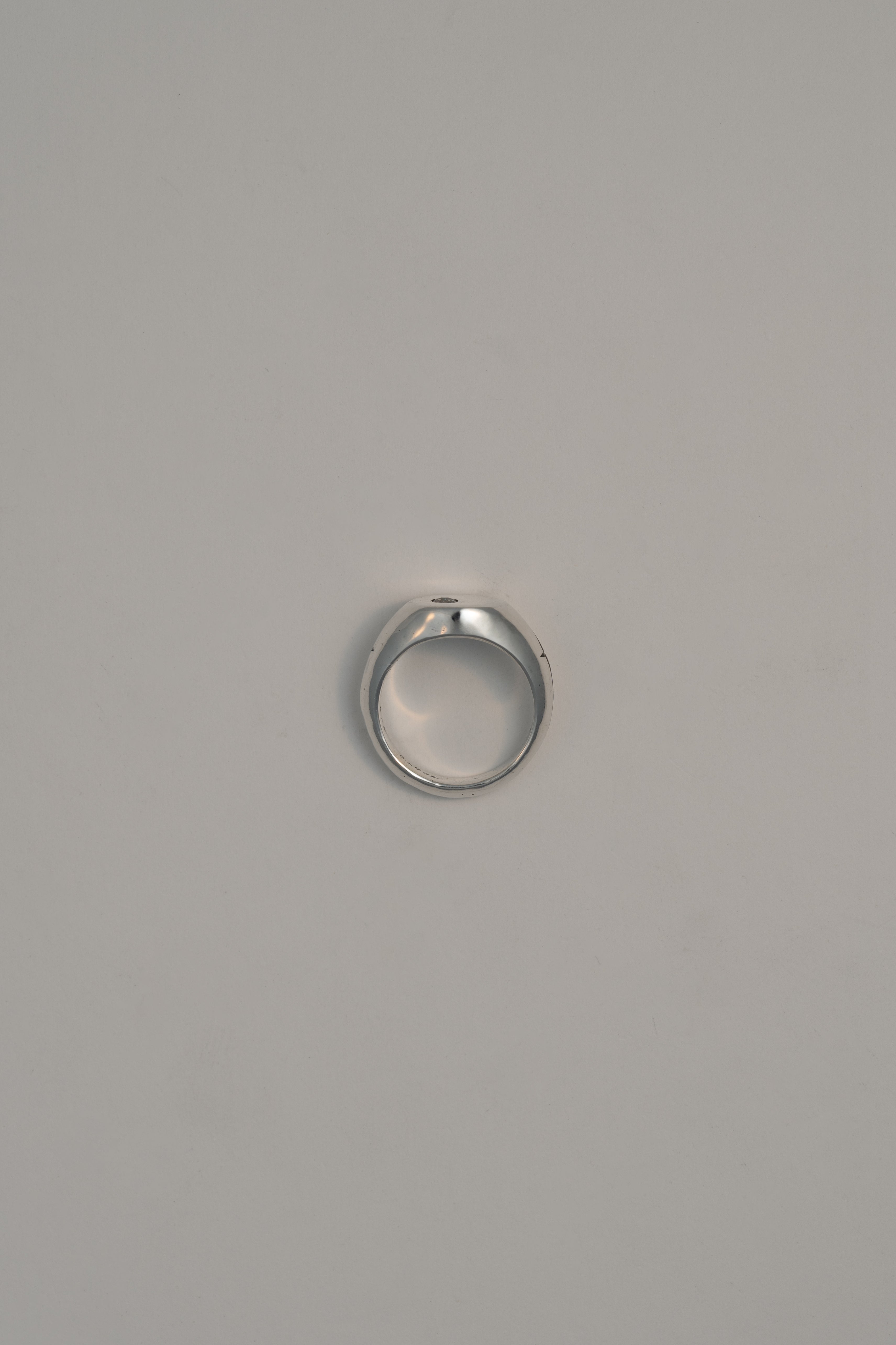 Cross Round Signet Ring with Moissanite, US 5